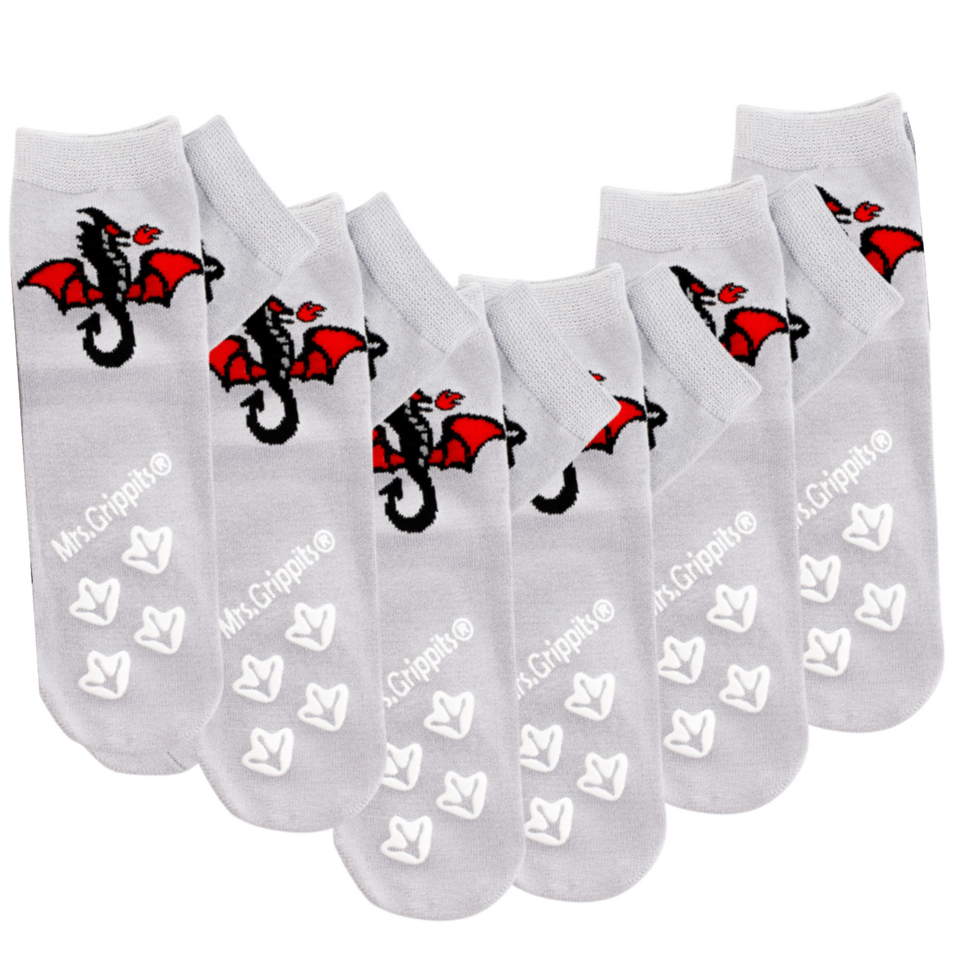 LA Active Baby Toddler Grip Ankle Socks - 6 Pairs - Non Slip/Skid Covered  (White, 0-3 Months)