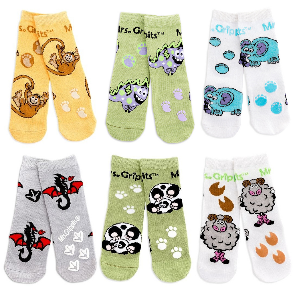 Grip Socks for Infants Toddlers Babies Kids Boys Girls 4pk