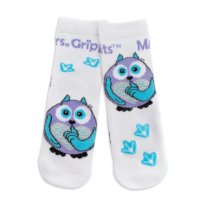 Baby/Kids Bamboo Socks With Grips - Owl — Grippits