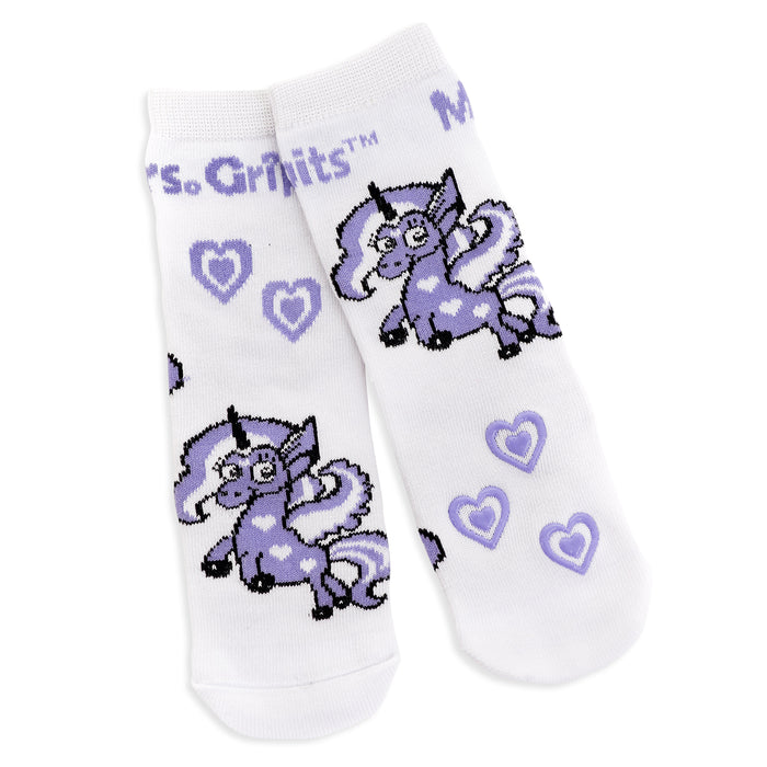 Kids Bamboo Socks with Grips - Pink Unicorn (Medium) — Grippits