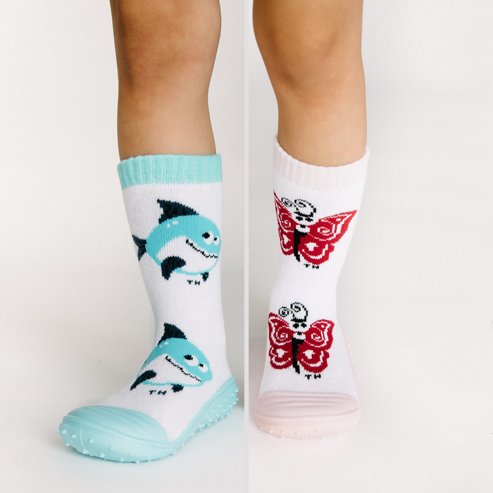 Toddler 2 Pack Grip Socks 2T-4T (Dakota)