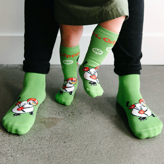 Matching Snowman Socks with Grips - Adult + Kids — Grippits